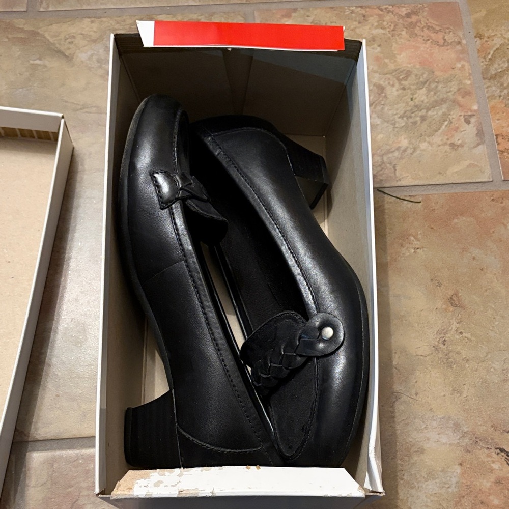 Clark’s Black Loafers with Braided Detail